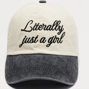 Fashion Nova Cream and Gray Statement Cap